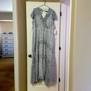 Alex Marie black and white polka dot dress size 16 w